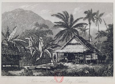 Vue près de la baie de Matavai, Otaheite, gravée par le lieutenant-colonel Batty, d